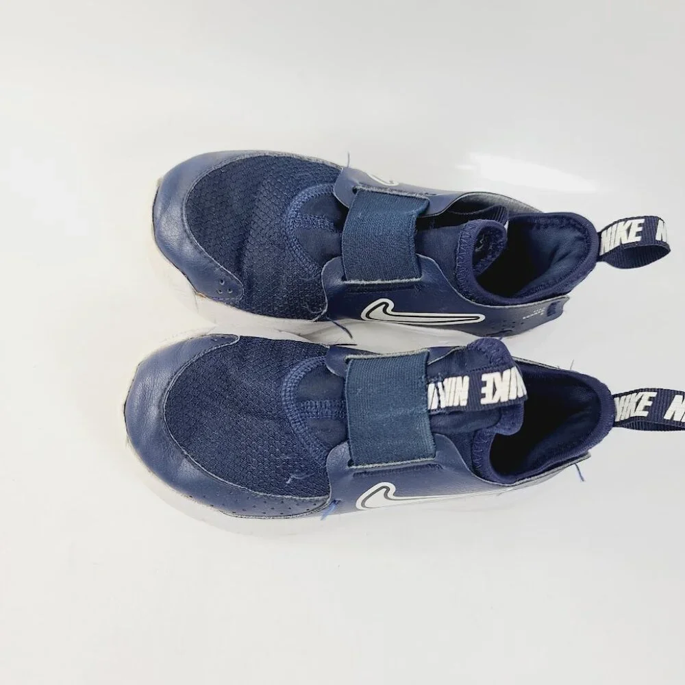 Nike Flex Runner 3 Girls' Midnight Navy White Preschool Running Shoes Size 10.5C